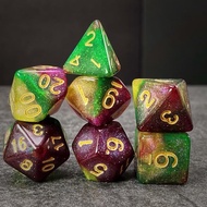 DND Dice 7 Piece Polyhedral Dice Set for DND TTRPG Dungeons and Dragons Pathfinder Mica Glitter Dice