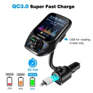 Bluetooth FM Transmitter(Upgraded Version) 1.8" Color Screen Radio Transmitter Adapter for Car with 