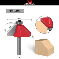 (45 DEGREE)1/4" Shank 45 Degree Bevel Edge Chamfer Cutter Router Bit for wood 45 Degree Woodworking 