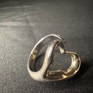 TIFFANY Elsa Peretti Open Heart Ring 銀色鏤空愛心戒指