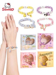 1 pieza Genuino Sanrio Lindo Colgante de Hello Kitty collar de rhinestones Dulce gato Kitty Kuromi collar Mi Melody Cinnamoroll conjunto de pulsera regalos de cumpleaños Joyas de dibujos animados accesorios (algunas partes pueden ser al azar)