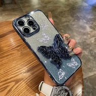 casing Vivo Y36 4G Y36 5G Y78 5G Y75 5G Y76 5G Y77 5G Butterfly pattern+butterfly bracket glitter po