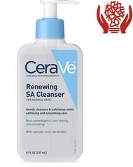 CeraVe - CeraVe SA 潔面乳，含透明質酸的水楊酸洗面奶，237 毫升（8 盎司） (新舊包裝隨機發貨)