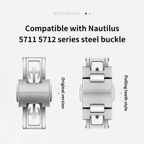 Stainless Steel Watch Buckle For Patek Strap PP Philippe For Nautilus 5712 5711 5726 5811 Steel Stra