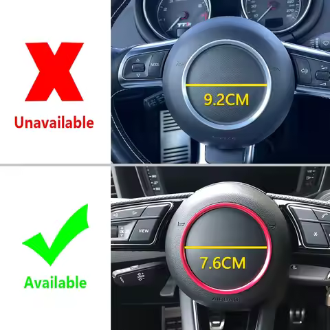 Car Steering Wheel Center Ring Decor Trim Cover for Audi A4 S4 B9 RS4 A3 S3 8Y Q2 A5 F5 TT A1 S12017