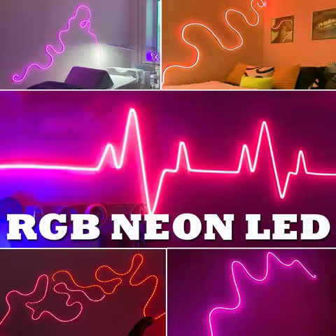 5V USB RGB Neon LED Strip SMD 3535 IR Remote Colour Changing Rope Lights for Bedroom Decor