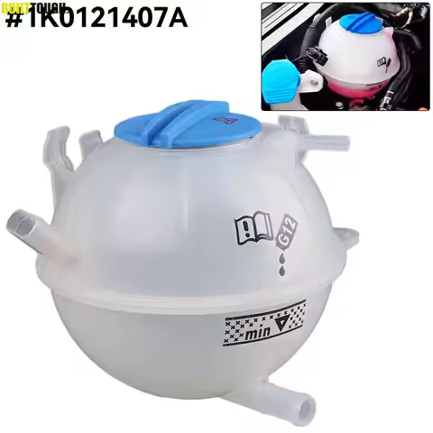 Coolant Radiator Reservoir Expansion Tank W/ Cap 1K0121407A For Audi A3 Q3 TT VW Jetta Golf MK5 MK6 
