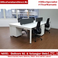 4 Seater Workstation White Office Table (without drawer) Cubicle Cluster of 4 White 2026
