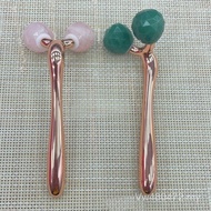 Roller Beauty Stick Jade Green Aventurine Angle Roller 3D Pink Crystal Face Roller Natural Jade 3D M