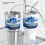 Large Capacity Ice Master Cup Unique Straw Thermos Cup Car Thickened Material 34 Stainless Steel Cup