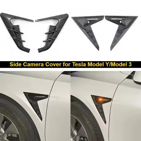 HW3.0/HW4.0 Side Camera Cover for Tesla Model Y Juniper Model 3 Thunder Fender Camera Cover Vent Fra