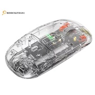 Wireless Mouse Full Transparent Cool 2400DPI Ergonomic for Computer Silver