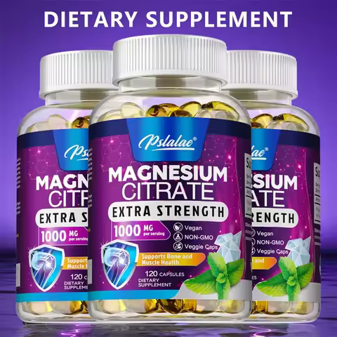 Magnesium Citrate Capsules - High Absorption Magnesium Citrate for Leg Spasms, Muscle, Bone, and Hea