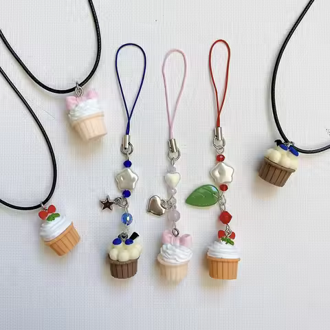 bow cupcake phone charm Y2K Handmade Modern