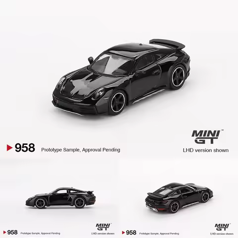 MINIGT In Stock 958 1:64 Porsche 911 992 Dakar Black Diecast Car Model Collection Toys