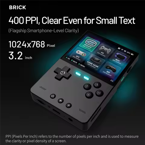 BRICK Handheld Game Console 128GB Portable Linux Video Game Console 3.2Inch 1024X768 IPS Screen Retr