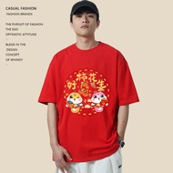 2025CNY Chinese  New Year T-shirt for Men Women🎁Kemeja-T tahun baru🎀  , selesa dipakai, tidak mengec