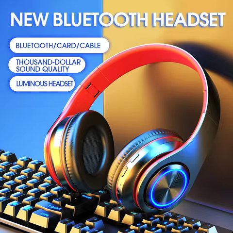 Foldable Bluetooth Headsets Wireless Headphones With Mic Stereo Earphone Support TF Card FM For Xiao