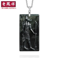((with Appraisal Certificate) S925 Silver Natural Burmese A Goods Black Chicken Jade Egyptian Anubis