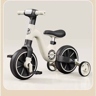 Beige Basikal Budak Kanak Bicycle Kids outdoor Tricycle Kids Stroller With Handle 3 Wheels Children 
