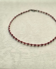 秋実〜石榴石與紅色珠飾的短項鍊