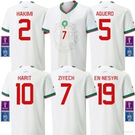 New tre yb 22-23 World Cup Morocco Away Jersey Football Tshirts Nesyri Ziyech Harit Hakimi Aguero 2X