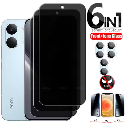 6-in-1 For Poco X8 Pro Max Glass Poco X8 Pro Tempered Glass Privacy Anti-Spy Screen Protector Xiaomi