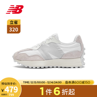 New Balance NB官方327系列女鞋经典舒适百搭复古休闲运动鞋 白色/浅灰 WS327SFD 38(脚长24.5cm)