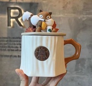 🌈      Starbucks  松鼠木紋狐狸杯楓葉 陶瓷 馬克杯