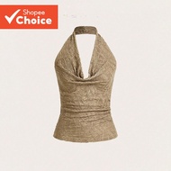 Women Elegant Plain Jacquard Tank Top L99ED900