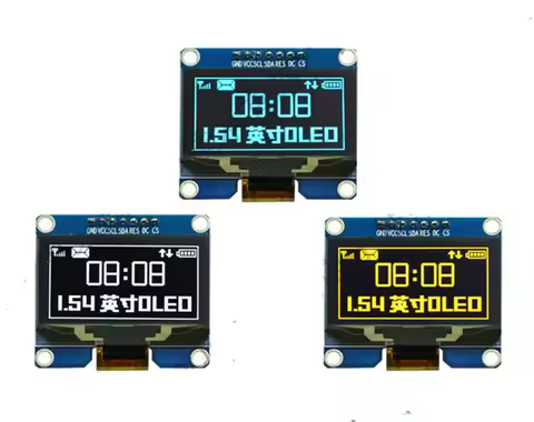 IPS 1.54 inch 7PIN White/Yellow/Blue PM OLED Screen Module SSD1309 CH1116 Drive IC 128*64 SPI/IIC In
