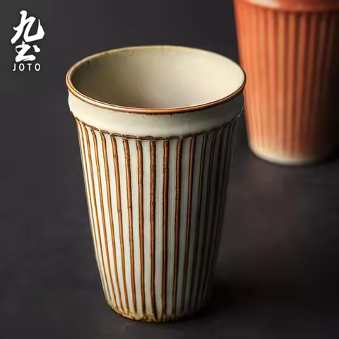 JOTO Handmade Vintage Striped Coffee Mug Mugs CFR0135