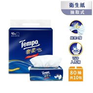 【Tempo】德國工藝紙品 Tempo奢柔四層抽取式衛生紙80抽 無香(10包/串)