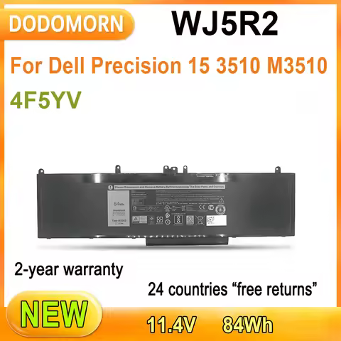 WJ5R2 Laptop Battery For Dell Precision 15 3510 M3510 4F5YV rechargeable Li-ion 11.4V 84Wh 2-year wa