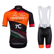 Cycling Set Wilier Force 7C Orange Cycling Jersey And Bib Shorts Set MTB Bicycle Shirts Bike Race Team Cycling Clothes