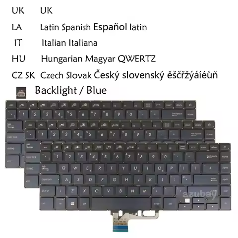 UK LA Spanish Italian Hungarian Czech Slovak Keyboard For ASUS ZenBook Pro 15 UX550GD UX550GE UX580G
