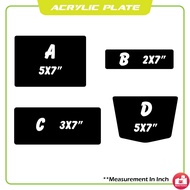 Blank Acrylic Plate Black Without Number Motorcycle Papan Acrylic Kosong Hitam