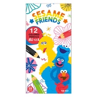 SST1 ดินสอสีไม้แท่งยาว 12 สี Sesame Street Sesame Friends Colored Pencils