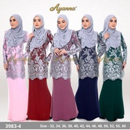 SORAYA LACE KURUNG SILK COTTON SEDONDON | DUSTY PURPLE, SOFT PINK, EMERALD GREEN, NAVY BLUE,  RUBY RED