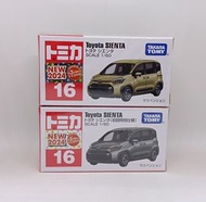 日版 Takara Tomy Tomica No.16 豐田 Toyota Sienta 初貼&初回初貼 一對