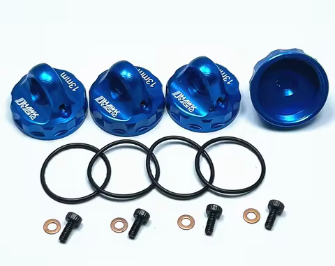 CNC Alloy 13mm Shock Caps (4) Blue For Team Associated RC10B6.4 B6.4D B74.2 RC Parts