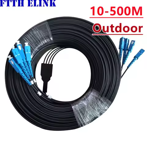 drop cable lead Outdoor SC 10M-500M 4 fiber FC SC LC APC 3 steel 100m200m50m60m SM 4 core ftth jumpe