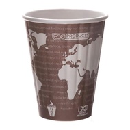 ECO PRODUCTS Compostable Disposable Insulated World Art 8oz Coffee Cups, Case of 800, Renewable Doub