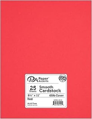Accent Design Paper Accents ADP8511-25.101 No.65 8.5" x 11" Red Smooth Card Stock