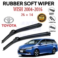 Soft Wiper Toyota Wish 2004-2016 26"/14" Wiper Blade Windscreen Wiper Car Wiper