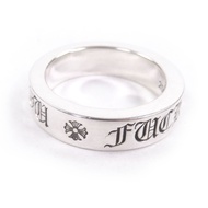 成色極佳 □ CHROME HEARTS Chrome Hearts SV925 間隔「Fuck You」戒指，銀色，相當於日本尺寸 22，重 12.7 克，男士