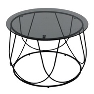 SB Design Square KONCEPT FURNITURE โต๊ะกลางเหล็กท๊อปกระจก รุ่น Scotch สีดำ (60x60x40 ซม.)