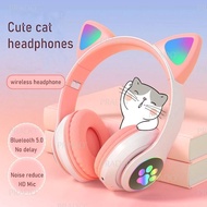 [SG SHOP] Cat Ear Bluetooth Headphone LED Wireless Headphones P47M B39 Cute Cat Wireless Bluetooth H