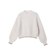 Earth Music & Ecology Bicolor Knit Pullover Off White