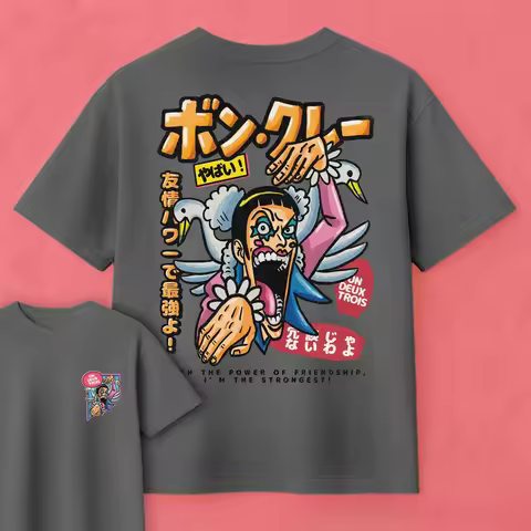 2026 New Hot New 2026 Summer One Piece Anime Mr.2 Bon Clay Printed Short-sleeved Pure Cotton Childre
